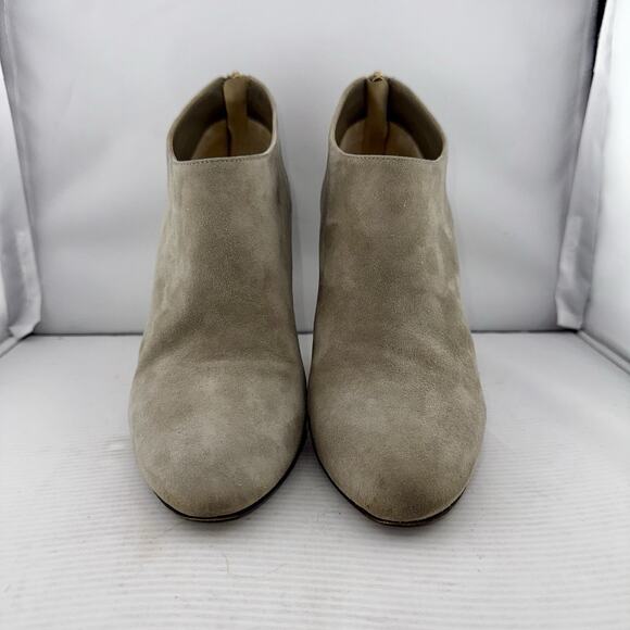 Jimmy Choo Taupe Suede Ankle Booties 37.5 (7.5US) High Heel Stiletto Zip Italy - Picture 3 of 15